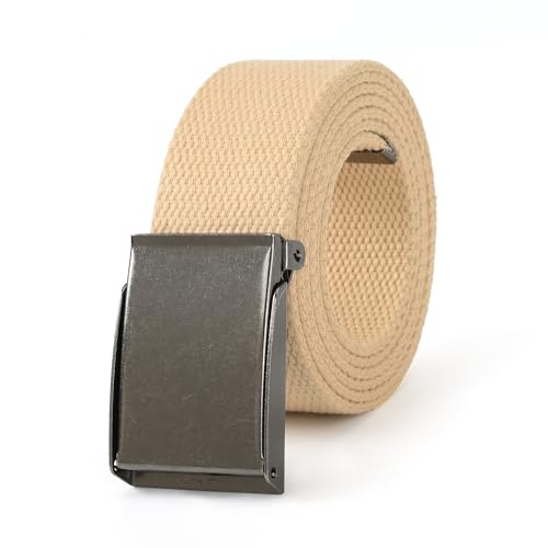 Image of Mile High Life Canvas Web Belt | Cut to Fit Up to 52 inch | Flip-Top Matte Silver Nickel Buckle 12 Colors