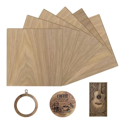 Longer Diversified Double Sided Plywood Sheets for Your DIY Projects (11.8" x 11.8“ x 0 .118”)- Black Walnut Plywood（6PCS）
