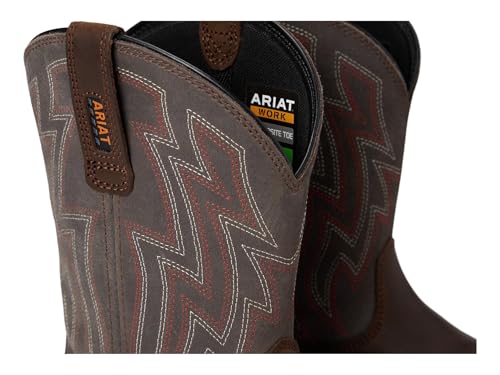 Image of ARIAT Men's Rebar Flex SD Composite Toe Work Boot, Distressed Brown /Stone, 14 Wide
