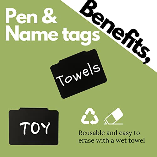 Fragranthetic Rectangular Wicker Baskets For Shelves, Seagrass And Water Hyacinth Hand-Woven Baskets With Linings With Name Tags, 12 X 12 X 12 Inches, 2 And 4 Pack (Seagrass (4Pack)) #TOP4