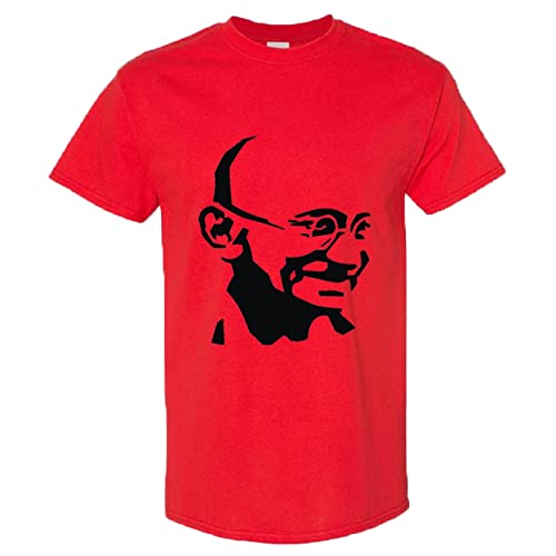 T-shirt homme Mahatma Gandhi rouge 5XL pour s'habiller ample et stylé