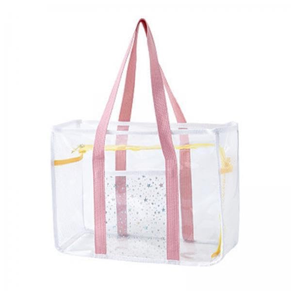 3xClear Tote Bag Gym Bag Female PVC Beach Tote for Swimming Working Sports Game Pink|Clothing, Shoes & Accessories | Womens Handbags & Bags-image-41
