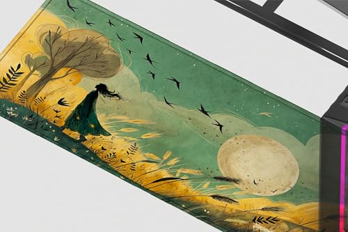 Image of Calm Dusk Premium Desk Mat | Anti-Skid | Anti-Slip | 80 x 30 cm | Laptop Mat for Work from Home /Office /Gaming- Extended Mouse pad and Keyboard Desk mat