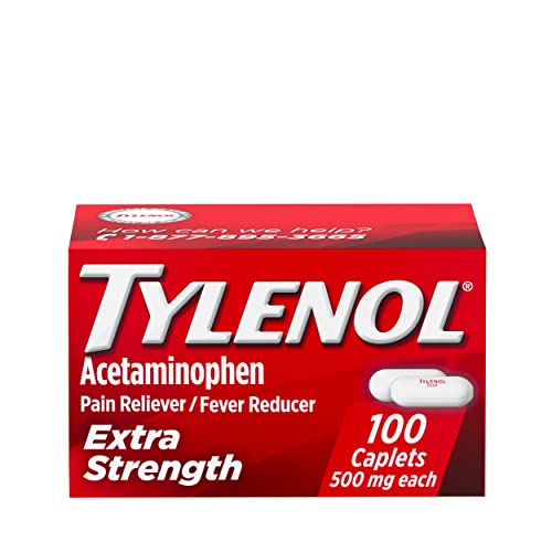 Tylenol Extra Strength Caplets with 500 mg Acetaminophen Pain Reliever Fever Reducer, 100 Count