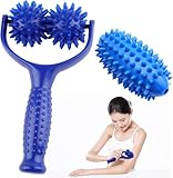 Massage Roller,Massageroller with 3 PCS Spiky Massage Ball Interchangeable,Body Massage Tools,Self Massges Rollers for Muscle,Body, Relaxing