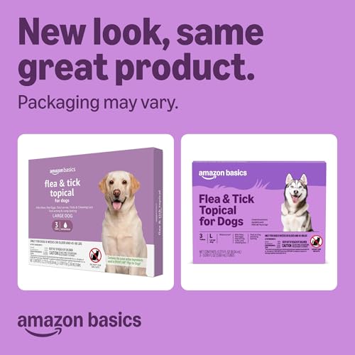 Amazon Basics Flea and Tick Topical Treatment and Prevention for Large Dogs (45-88 lbs), Fast Acting and Long Lasting, 3 Count, Packaging May Vary - Image 3