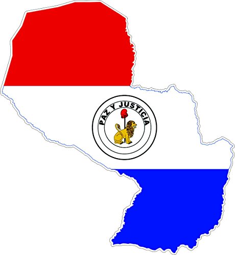 Akachafactory Autocollant Sticker adhesif Voiture Vinyle Drapeau Carte Paraguay