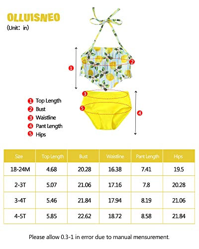 Toddler Baby Girl Swimsuit Triangle Halter Bikini Infant Swimsuit Girls Tassel Tankini 2Pc Baby Girl Bathing Suit 18-24 Months Yellow #TOP5