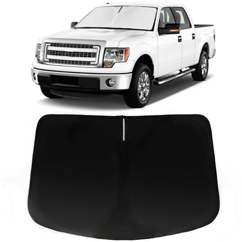 Image of Windshield Sun Shade for Ford F150 2015-2020, Car Front Window Sunshade with 240T Sun Visor Protector Blocks UV Rays Heat Sun Shield Accessories