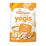 Happy Baby Organic Yogis Freeze-Dried Yogurt and Fruit Snacks Banana Mango, 1 Ounce Bag Organic Gluten-Free Easy to Chew Probiotic Snacks for Babies and Toddlers