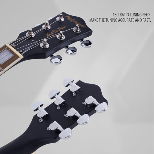 Leo Jaymz SC Series Electric Guitar – Mahogany Body, Laurel Fingerboard, Dual Humbuckers, Stainless Steel Frets, Tune-O-Matic Bridge, C Neck, 18:1 Tuners (Matt Black)