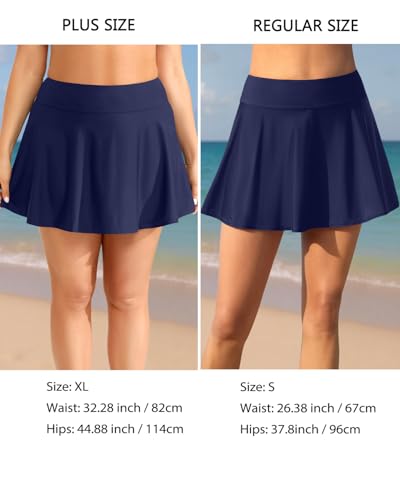 Image of Aqua Eve Women Swim Skirt Tummy Control Swimsuit Skirt High Waisted Bathing Suit Bottom (Available in Plus)