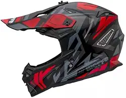 Capacete Motocross Bieffe B-cr Jump Preto Vermelho Brilho - 62