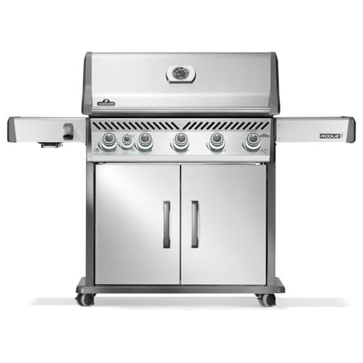 Napoleon Rogue PRO 625 Natural Gas Grill with Infrared Side Burner, Stainless Steel, Durable 6-Burner BBQ