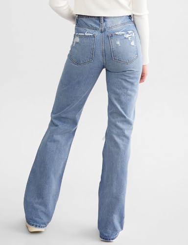 Loose Jeans for Women High Waist Wide Leg Ripped Destructed Jeans Boyfriend Baggy Bootcut Denim Pants Y2k4