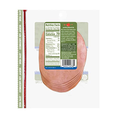 Applegate, Natural Uncured Black Forest Ham Sliced, 7Oz #TOP5