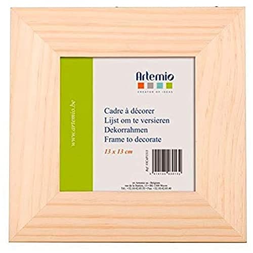 Artemio Cadre Photo en Bois, 13cm x 13cm, Bois, Beige, 21 x 1 x 21 cm