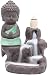 Incense Burner Backflow Tower Cones Sticks Holder Ceramic Porcelain Buddha Monk Ash Catcher- Green