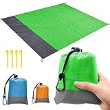 KABB Beach Blanket, Sand Free Picnic Outdoor Mat Pocket Portable Waterproof, Camping Blanket for Travel Camping Hiking Green 57x79 Inches (HS-0016)