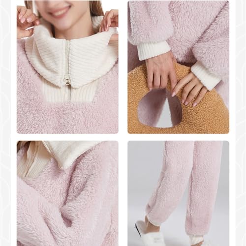 Pyjama en velours corail d'une douceur exceptionnelle et chaude - 4