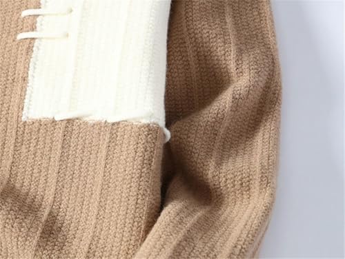 Men Harajuku Patchwork Pullovers Sweater Crew Neck Long Sleeve Thick Casual Knit Jumper4