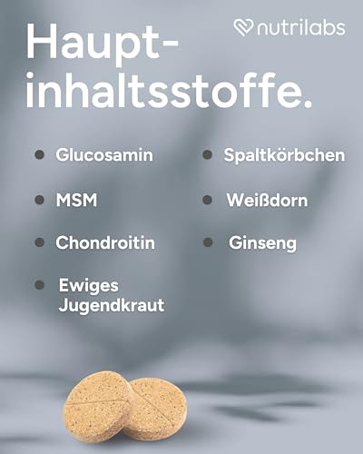 NutriLabs CANICOX GR Kautabletten für Hunde 100 Stück - Mit Glucosamin, Chondroitin, Weißdorn & Ginseng - Unterstützt Gelenke, Herz, Leber, Nerven & Immunsystem - Nahrungsergänzung für ältere Hunde