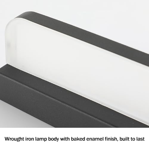 Lámpara de pared interior para espejo de baño LED negro moderno de 52cm 5