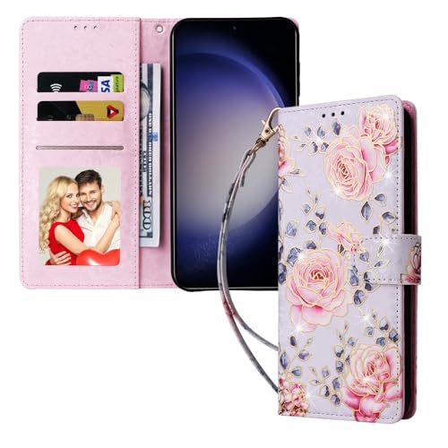 Étui clapet Samsung A52 motif floral rose pour sorties et vie quotidienne