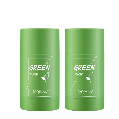 2 Pcs Green Tea Purifying Clay Stick Mask, Face Moisturizes Oil Control, Deep Clean Pore Improves Skin for All Skin Types Men Women (Green Tea )