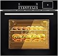 24" Single Wall Oven,2.5Cu.ft Built-in Electric Ovens with 8 Baking Modes, 5 Automatic Recipes, Air Frying Function, 3000w, 240V, 3D Surround Heating, Double-Layered Glass Door, Timer, Touch Control
