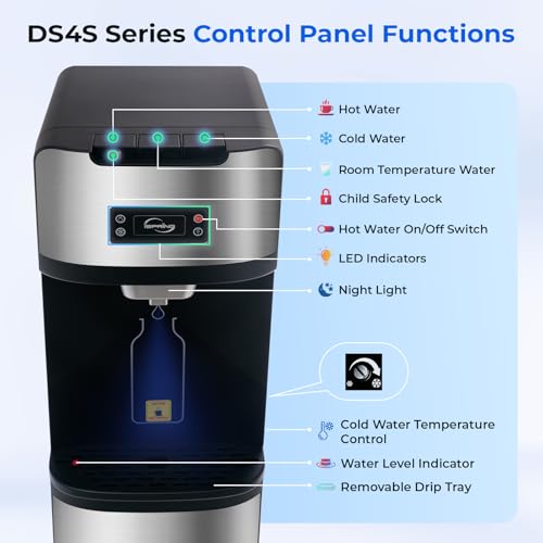 iSpring Bottleless Water Dispenser with 4-Stage Filtration, SGS-Tested 99% of PFAS Removal, Water Cooler Dispenser - Hot, Cold, Room Temp, Self Cleaning, Stainless Steel, Silver, Model: DS4S-PF by iSpring - Image 3