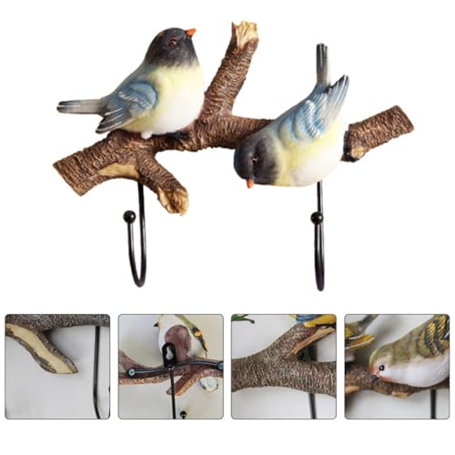 Gancho de pared de pájaro resistente para abrigos y ropa decorativa 8
