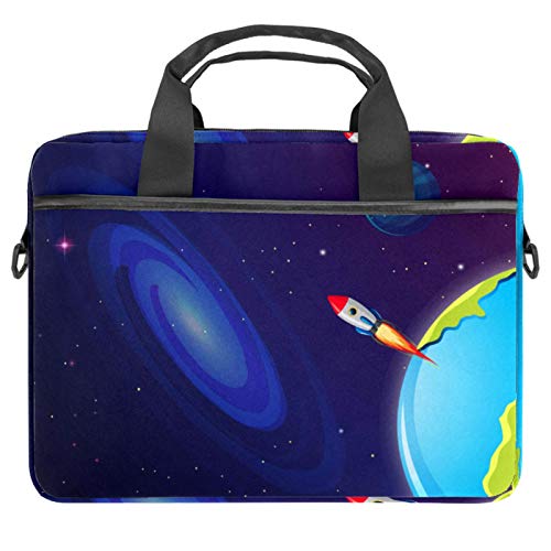 Bolsa impermeable para portátil de 13.3 pulgadas con diseño espacial y correa acolchada