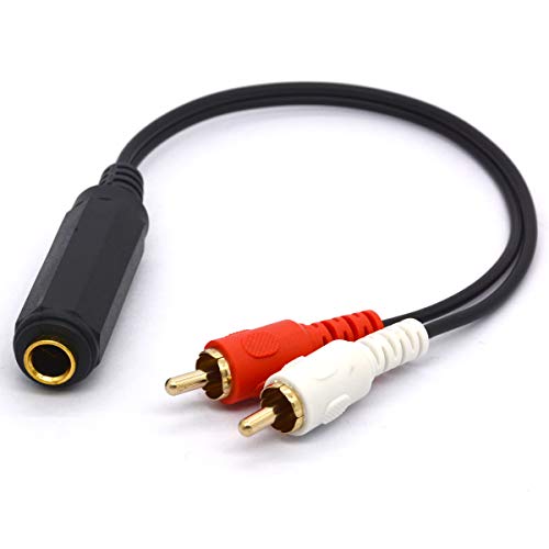 Cavo Audio Splitter 6.35mm A 2 RCA - Adattatore Stereo TRS Femmina A RCA Maschio 50cm - Foto 3