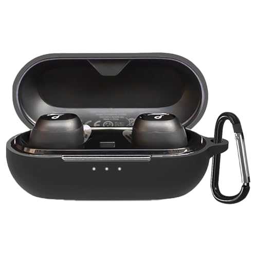 YAODLE For Anker Soundcore Liberty Neo 2 �P�[�X�V���R���� �S�ʕی� �����h�~ �L�Y�h�~ �ϏՌ� �����[�d�\ �y�ʏ��^ �J���r�i�t��(�u���b�N)