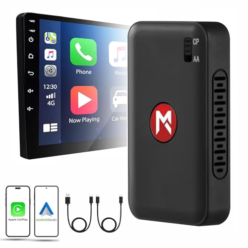 Image of MEGAAUDIO Tune 2-in-1 Wireless Car Adapter | Convert Wired Android Auto & Apple CarPlay to Wireless | Bluetooth Car Receiver | Seamless Connectivity | Works with OEM Factory Wired Systems Only