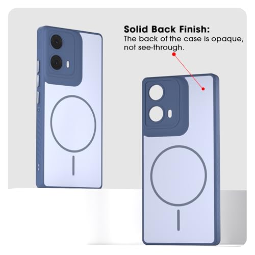 Image of Amazon Basics Back Cover for Motorola Moto Edge 50 Fusion 5G / Motorola Moto G96 5G | Hard Back | Shockproof | Mag-Safe Design (Mag-Safe Not Support) Protective Bumper Case (Blue Mag-Safe)