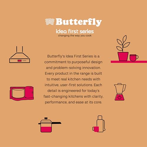 Image of Butterfly Duo Curve SS 5L Pressure Cooker|Induction Base| Halo Crown Spill Filter | Patented Pressure Lock Handle(4th Level Safety) | Float mechanism powered Optimal Steam Cooking | 5 Years Warranty