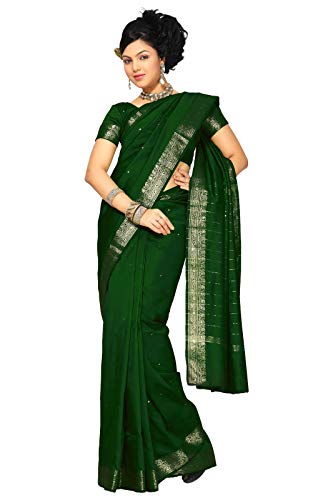 Sanskruti India Womens Indian Ethnic Traditional Banarasi Art Silk Saree Sari Wrap Fabric Dress Drape