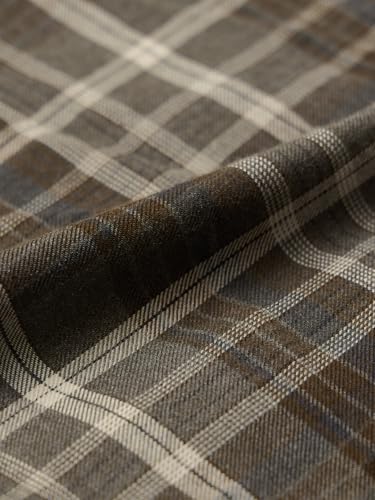 Image of The Souled Store Plaid Shirt: Sepia Men and Boys Long Sleeve Spread Collar Brown Plaid Cotton Blend Lightweight Easy to Style Everyday Office Wear Regular Casual Shirt