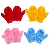 EPIGEIST 8個 ミニチュア編み手袋 ヤーン製 ドールハウス用 小型手袋 女子ドールアクセサリー 着せ替え用 快適フィット 服飾コレクション