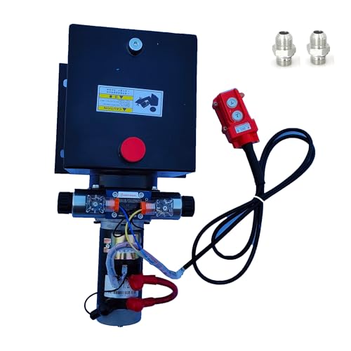 Image of Hydraulic Power Unit for Dump Trailer Car Lifting Platforms, 2200PSI 12V DC Hydraulic Station Pump, Double Acting,1.2kW, 8 Quart