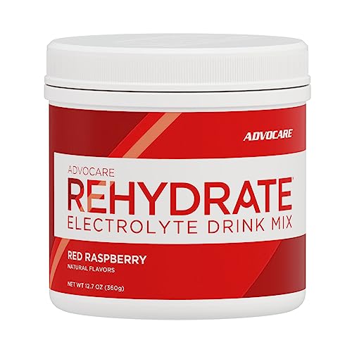 Image of AdvoCare Rehydrate - Electrolyte Drink Mix - Includes Magnesium, Sodium, Potassium & Calcium - Antioxidant & Amino Acid Fortified - Supports Hydration & Recovery - Red Raspberry, 12.7 oz