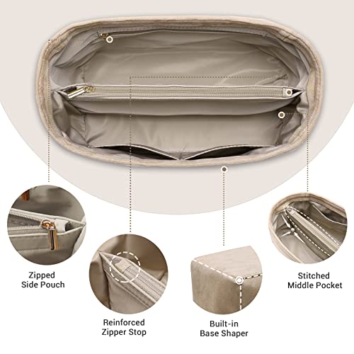 Opposhe Suede Purse Organizer Insert For Handbags, Bag Insert Organizer For Tote, Structured Handbag Organizer Compatible For Lv, Longchamp, Kate Spade, Hermes, Gucci, And More #TOP2