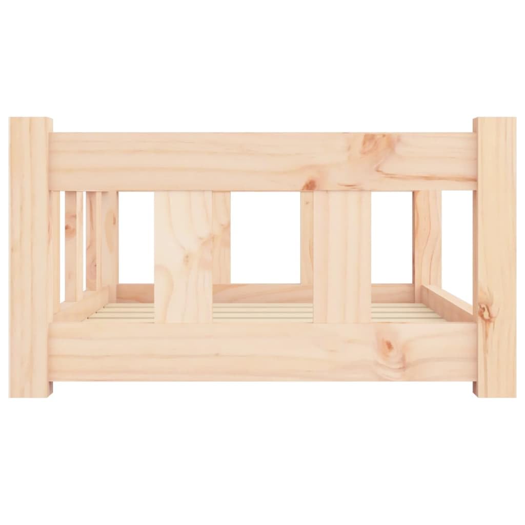 Cuccia per cani in legno di pino massiccio, 65,5 x 50,5 x 28 cm, rettangolare, con pareti laterali di sostegno, comodo divano per cani e lettini, ideale per cuccioli, anziani, adatto agli