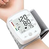 Wrist Blood Pressure Monitor Digital BP Monitor Rechargeable BP Machine with 2x99 Readings Memory...