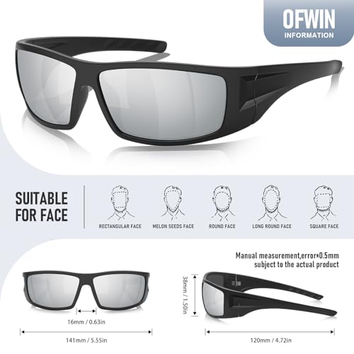 Image of Polarized Sports Sunglasses for Men Women,Driving Fishing | UV400 Protection Anti-Glare Lens, Wrap Around Sunglasses for Cycling,Hiking,Golf & Outdoor Sports Unbreakable Frame