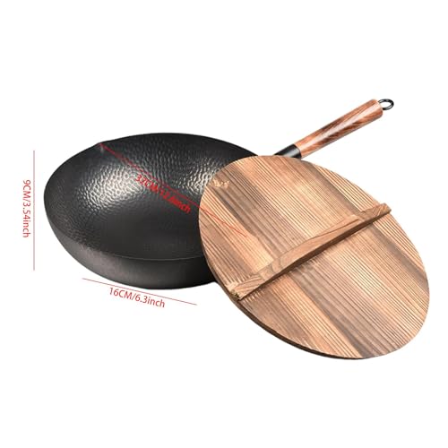 Wok chino Yajuyi con tapa y mango de madera miniatura 2