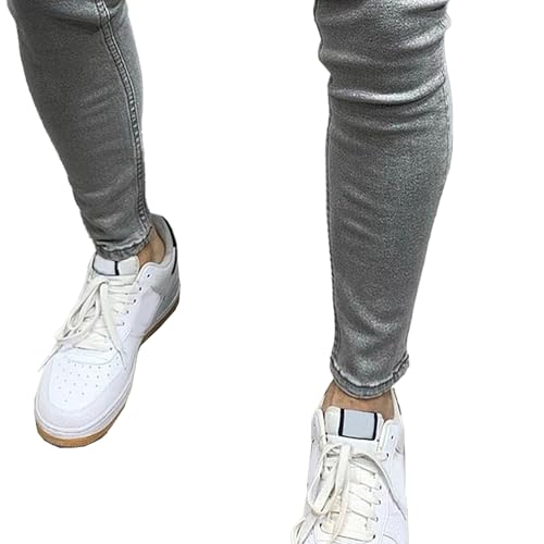 Mens Slim Fit Stretch Ripped Jeans Classic Comfort Regular Fit2