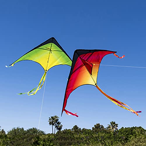 Joyin 3 Packs Large Delta Kite Orange, Green And Purple, Easy To Fly Huge Kites For Kids And Adults With 262.5 Ft Kite String, Large Delta Beach Kite For Outdoor Games And Activities #TOP5